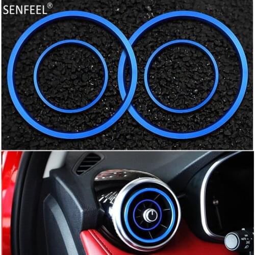 4PCS For Morris Garages MG6 2017 2018 Car Air Conditioning Outlet Cover Sticker Stainless Steel AC Vent Decoration Ring Styling