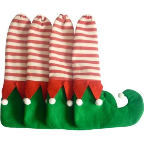 4 pcs/set Christmas Chair Feet Cover Christmas Decoration Tables And Chairs Foot Covers Non-slip Cases Dropship