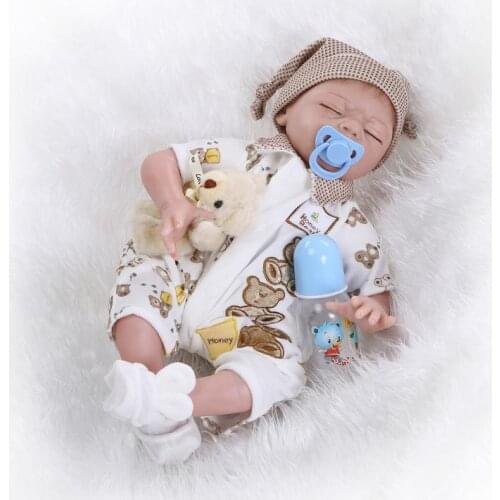 52cm Real Looking Silicone Reborn Babies Dolls Toys for Childrens Birthday Gift,18 Inch Lifelike Newborn Sleeping Doll