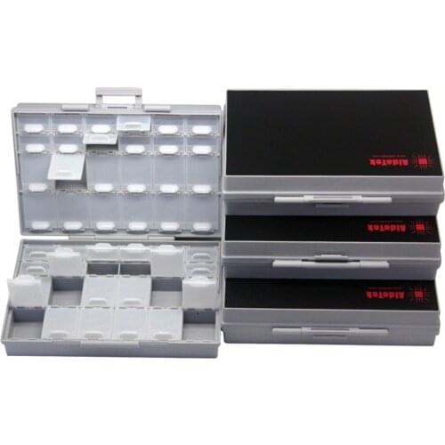 AideTek Box Organizer Craft Beads Storage lids empty enclosure SMD SMT organizer surface mount plastic toolbox label 4BOXALL48