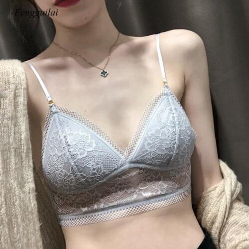 Big Backless Hanging Neck Off Shoulder Bra Thin Vacation Invisible U-Shaped Back Lace Underwear Womens No Steel Ring Summer Top