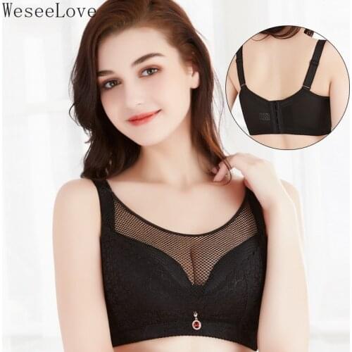 WeseeLove 75-120E New Large Bra Underwear Women Bracket Big Size Bra Hollowed Plus Size Bra Push Up Anti-wear Bras For Women