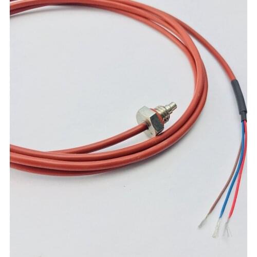 1.5 meters PT100 Temperature Sensor 3 Wires with Silicone Gel Coated ProbeM8 Thread Probe 0-180 Degree