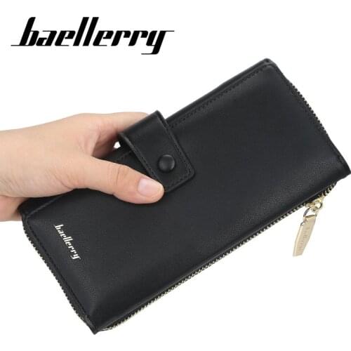 Baellerry Women Long Wallet Made Of Leather Korean Fashion Large Capacity Card Holder Hasp Female Clutch Coin Purse For Phone