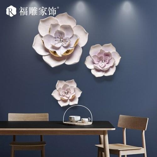 Home Room decor Aesthetic Creative 3D Resin relief flower Adornment Modern Luxury background wall Room decoration accessories