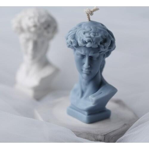 David Head Candle Molds Art Man Statue DIY Plaster Molds Handmade Candle Sculpture Silicone Mold Candle Making Crafts