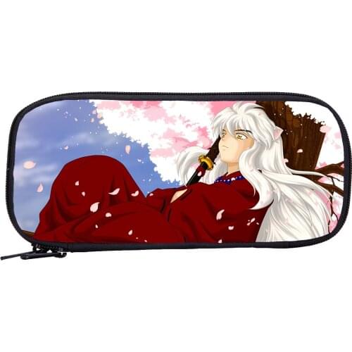 Inuyasha School Pencil Bag Cartoon Pencil Case Anime Cartoon Kids Children Pen Storage Pencil Bag Pouch