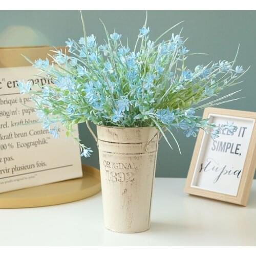 5 branch artificial fake flowers spray color plastic water grass for wedding project home party decoration with simulation flowe