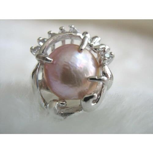 Freshwater pearl ring white/black/pink/purple ring 9-10mm 7.5# wholesale beads nature