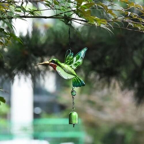 Wind Chime Exquisite Hummingbird Shape Glass Handmade Garden Wind Chime for Home