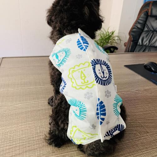 Pet Jumpsuit Printed Design Anti-lick Four-legged Dog Sterilization Suit for Indoor