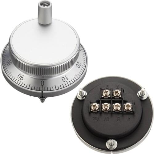 CNC Pulser Handwheel Handle Kit 5V Manual Pulse Generator CNC Machine 60mm Rotary Encoder Electronic Resolution CPR 25,100