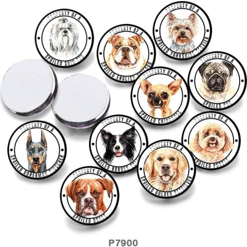 Dog 12mm/18mm/20mm/25mm/30mm Round Glass Cabochon Flat Back Making Findings P7900