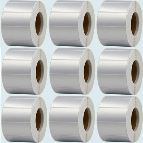 AIBIER Matte Silver Sticker 60-80mm Width PET Label Barcode Suitable for Thermal Transfer Printer Need Full Resin Carbon Belt