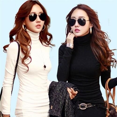 Fashion Clothing Blouses Shirts Solid High Collar Turtleneck Long Sleeve Tops bottoming shirt For Women Girls