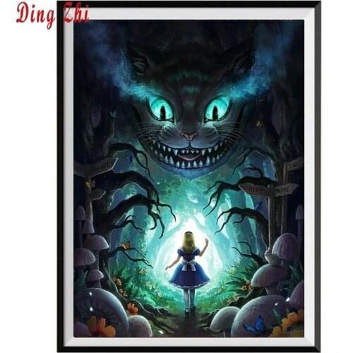 Cartoon Fantasy Forest Girl Mushroom Tree Full Square 5D Diy Round Diamond Painting Embroidery Cross Stitch Mosaic Home Decor