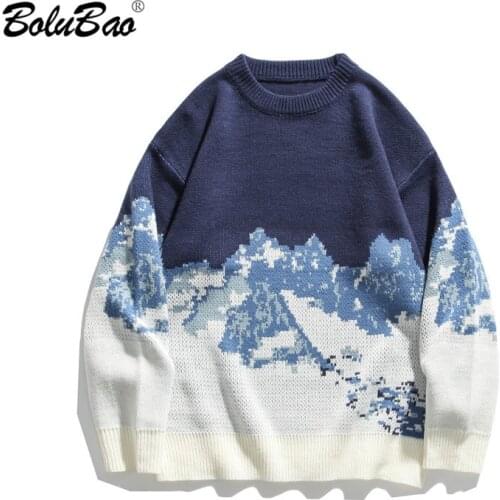 BOLUBAO Winter New Brand Men Pullover Sweaters Casual Mens Clothing Fleece Thick Fashion Oversize Sweater Coats Male