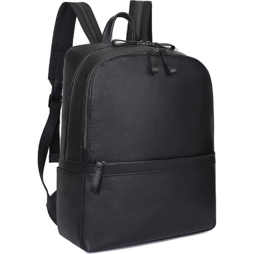 J.M.D Real Leather School Bag Black Vintage Hiking Backpack Mens Large Capacity Bag Pack for Student 2757A