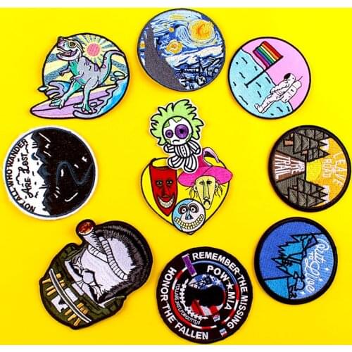Skull Patch Iron On Patch On Clothes Stranger Things Heart Patch Embroidered Patches For Clothing Punk Gorilla Badge For Clothes