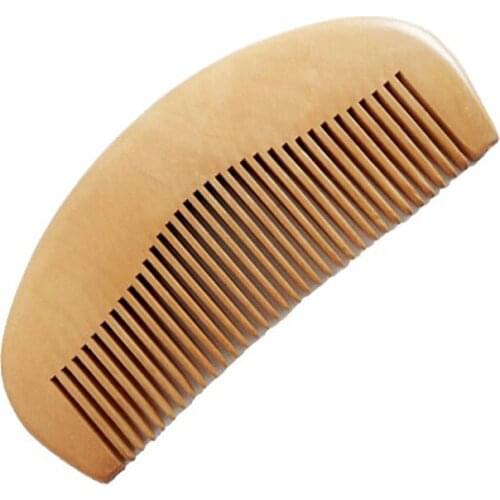 Natural Peach Wood Fine-Tooth Small Comb For Men Beard & Women Hair Care Engraved Logo 12cm