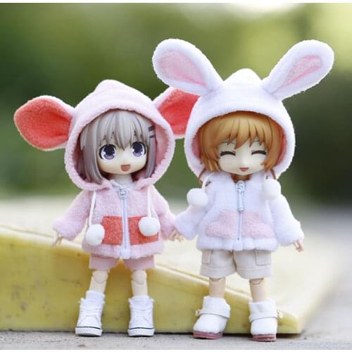 New Doll Clothes Fashion Cute cartoon plush animal coat for ob11,obitsu11,GSC, molly,1/12bjd doll clothes accessories for doll