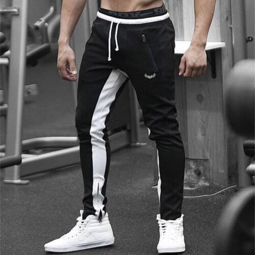 New mens trousers Sport style slim large size squat zipper legs, feet, fitness sports pants, mens one generation