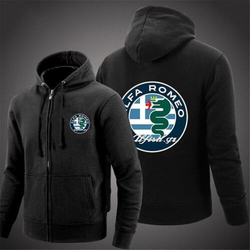 2021 Spring and Autumn New Alfa Romeo Logo Print Design Tops zipper Hoodies Jacket Print Punk Clothing Fashion Casual Sweatshirt