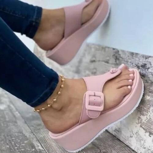 New Women Wedges Sandals Wedges Slippers Summer Casual Muffin Platform Flip Flops Party Peep Toe Sandals Sandalias Mujer Slides