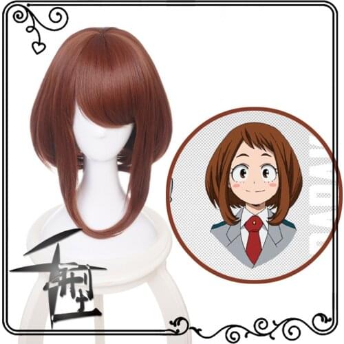 Ochako Uraraka Wig Boku No Hero Academia Cosplay Wig Synthetic Red Short Anime My Hero Academia Cosplay Ochaco Uraraka