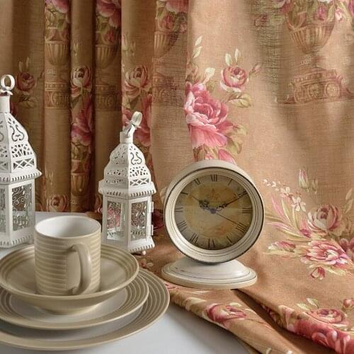 Flower-cotton Curtains for Living Dining Room Bedroom Linen and Linen Printing New Chinese Style Niche Simple Curtains