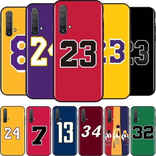 Basketball 23 24 Number Silicone Cover For Realme V15 X50 X7 X3 Superzoom Q2 C11 C3 7i 6i 6s 6 Global Pro 5G Phone Case