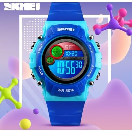 SKMEI NEW Kids Watch Fashion Waterproof Plastic Case Alarm Wristwatch Boys Girls Digital Children Watches 1477 reloj