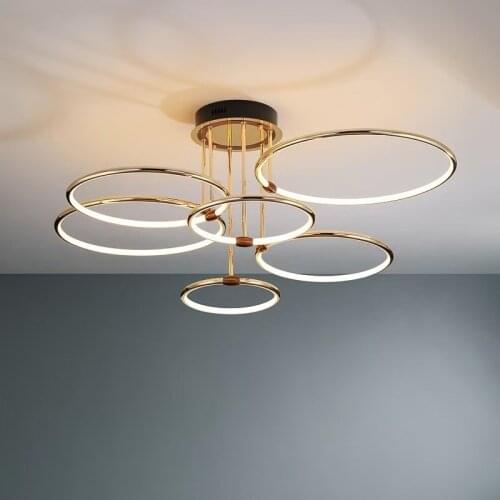 Modern Led Ring Ceiling Chandelier Scandinavian Style Living Room Bedroom Kitchen Accesories Home Decor Indoor Lighting Fixture