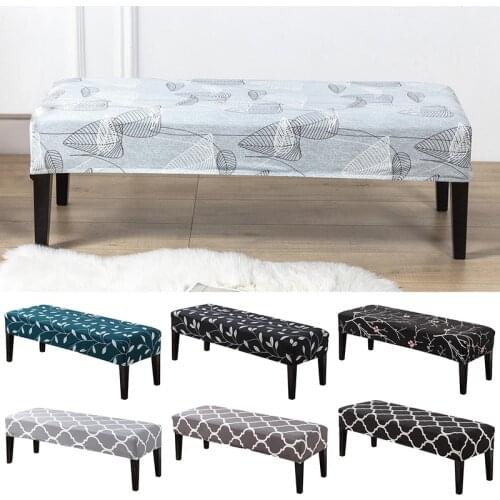 Strech Long Bench Cover for Piano Spandex Dinner Chair Cover Living Room Washable Seat Case Printed Couch Protector