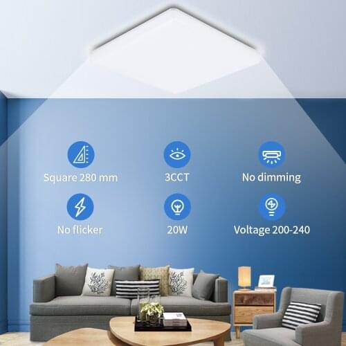 3CCT LED Panel Lamp LED Ceiling Light 20W Cold Warm White Natural Light Surface Mounted Modern Lamp For Living Room kitchen