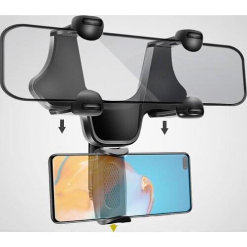 Mobile Phone Holder Universal 360 Degree Rotation Car Rearview Mirror Mount Stand Cellphone Accessories