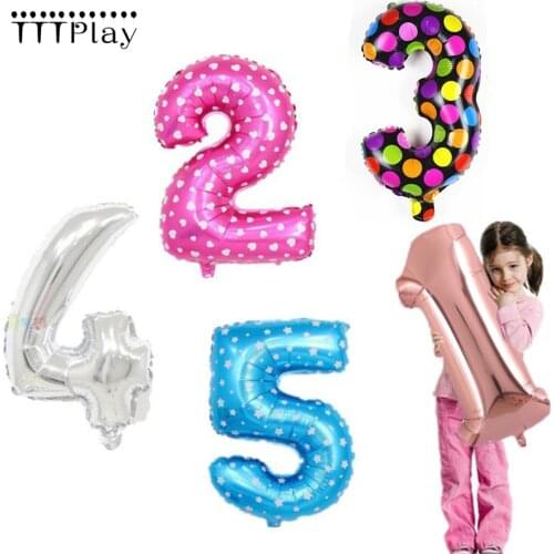 Party Decoration 16inch Gold Sliver Number Foil Balloons Happy Birthday Wedding Decoration Christmas Digit Party Ballon Supplies