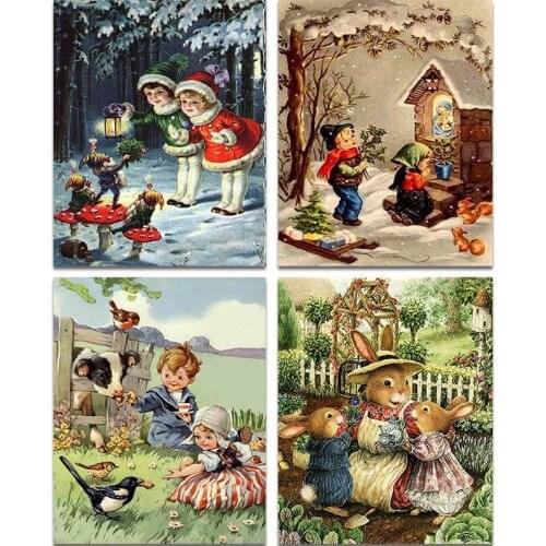 ZOOYA DIY Diamond Embroidery Forest Dwarfs 5D Diamond Painting Cross Stitch Mosaic Diamond Room Decor Night Christmas Child F935