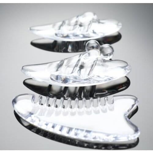 1Pc Horn Crystal Gua Sha Board Plate Transparent Massage Scrapers Tools For Head Face Neck Back Body