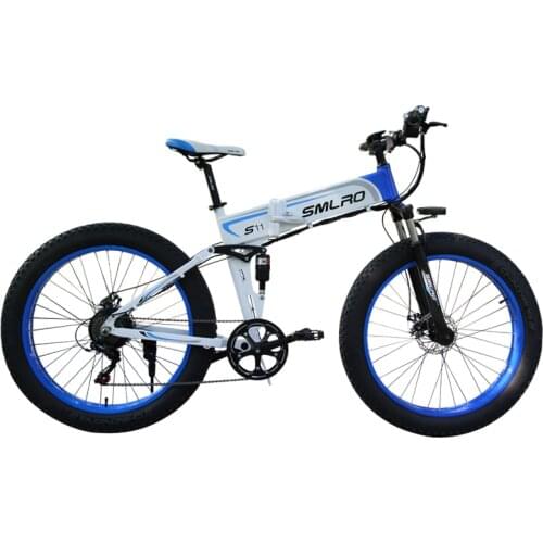 2020 Upgraded Foldable Electric Bike 1000W 7 Speeds 48V 10/14Ah Batttery 26 inch Fat Tire Mens Mountain E-Bike with LCD Display