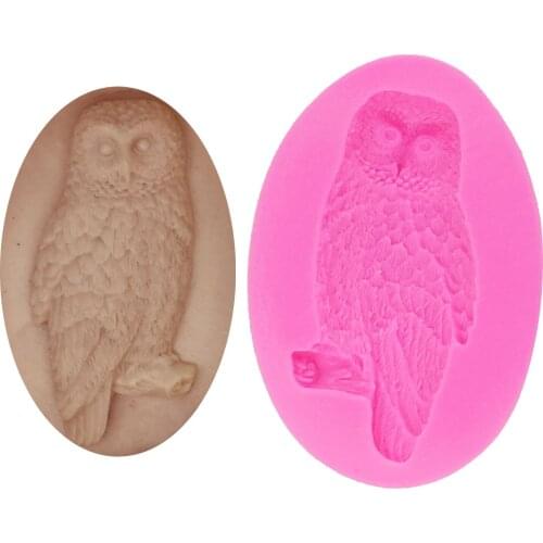 M0393 Owl shape fondant 3D molds, silicone mold, candle moulds, cake decorating tools, chocolate moulds, bake ware