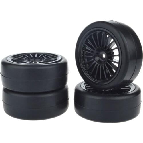 4pcs 1/10 RC On Road Drift Smooth Wheel Hub Rubber Tires for Tamiya Traxxas Kyosho Sakura HSP HPI Touring Racing Car