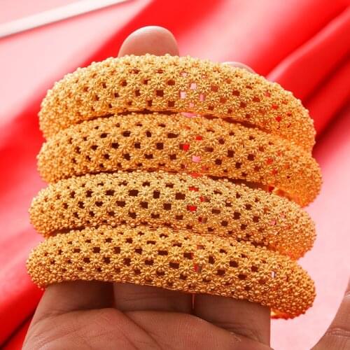 4Pieces Bracelet For Women Dubai Bangles Ethiopian African Jewelry Arab Middle East Cuff Bangles