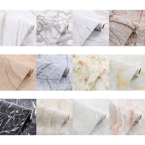 60*100cm Hot PVC Marble Waterproof Contact Paper Self Adhesive Wallpaper Decor Film Kitchen Cabinet Countertop Furniture Sticker