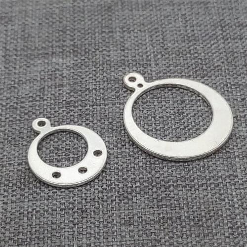 8pcs of 925 Sterling Silver Crecent Moon Circle Charms for Earring Necklace
