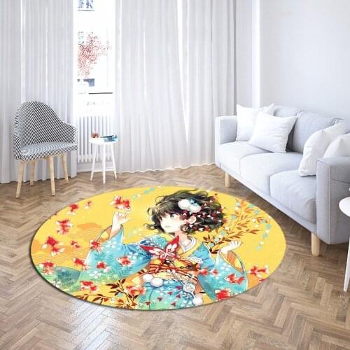 Anime Round Carpet for Living Room Bedroom 3D Print Beauty Area Rugs Table Mats Picnic Mats Home Decor Floor Mats Dropshipping