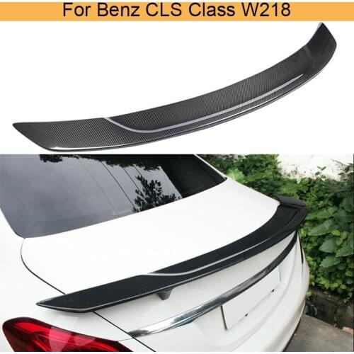 Car Rear Trunk Spoiler Wing for Mercedes Benz W218 CLS500 CLS63 AMG Sedan 2012-2017 Car Tail Trunk Boot Lip Spoiler Carbon Fiber