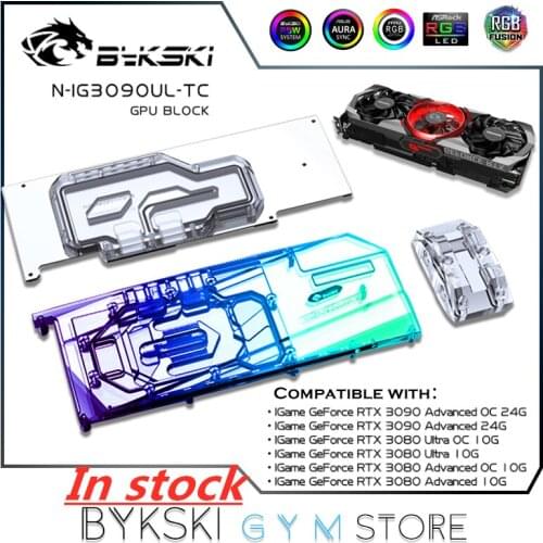 Bykski GPU Active Backplate Block For Colorful RTX3080/3090 Ultra,Advanced OC,PCB Backside Memory(VRAM) VGA Cooler N-IG3090UL-TC