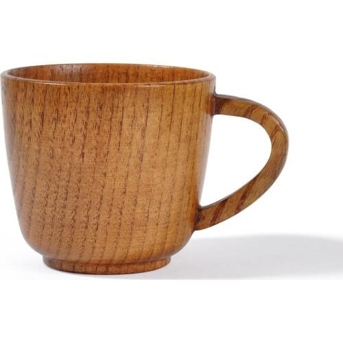 Jujube Wooden Features Simple with Handle Mug Japanese Style Coffee Hand Cup Ear Cup