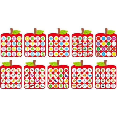 Kids Wooden Apple Memory Matching Chess Game Children Early Educational Toy Interactive Puzzle Toys Gift